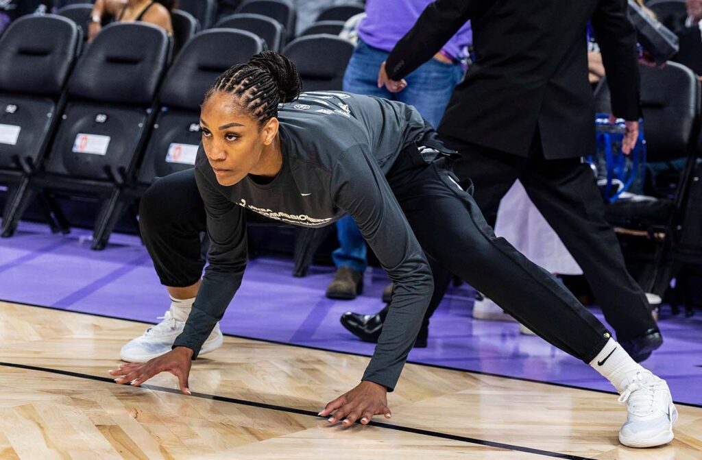 A’ja Wilson kuuluu WNBA:n kirkkaimpiin tähtiin. Kuva: Thurman James / CSM / Alamy / AOP